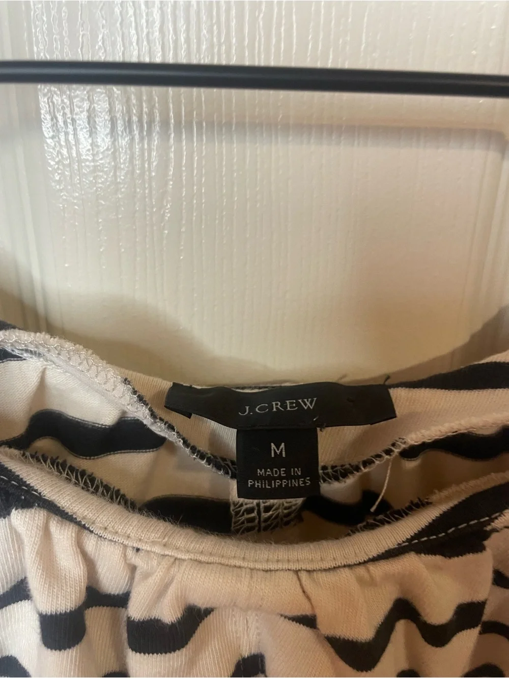 J Crew Mariner Cloth Puff Sleeve Top in Stripes Size Medium